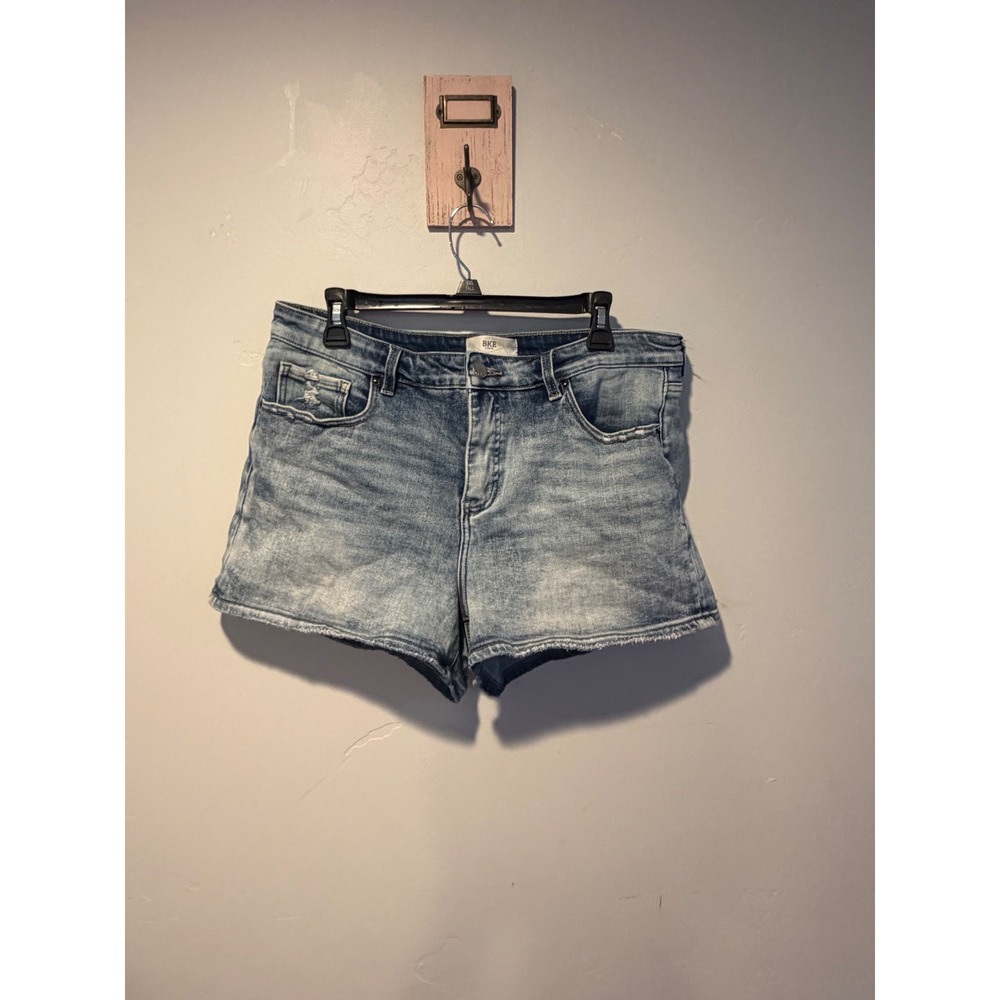 BKE Denim Distressed Light Wash Jean Shorts Size 32 Raw Hem Cut Offs